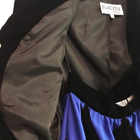 Sold‼️Black Tie Oleg Cassini Black & Royal Skirt - Picture 8 of 8